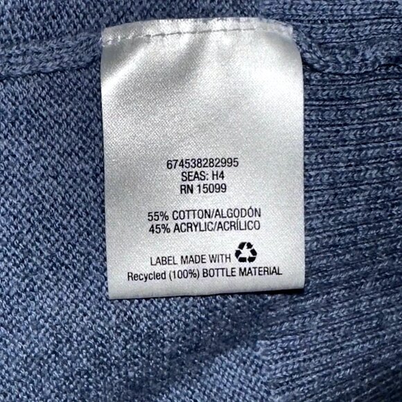 Laura Scott Cornflower Blue Open Front Cardigan Soft Knit Cozy Preppy M - Picture 4 of 5